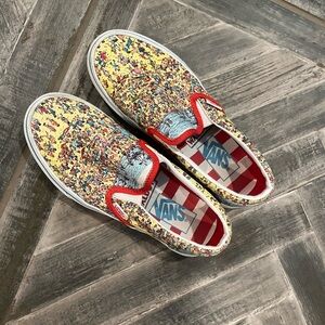 Vans Red and Blue Artistic Sneakers